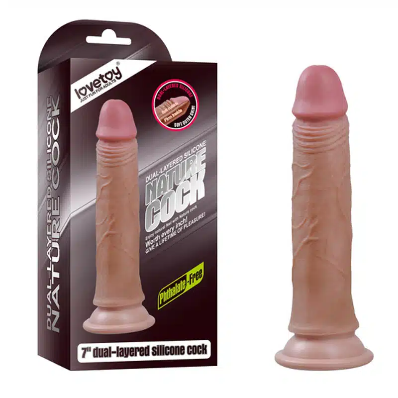 Dương vật giả silicon có đế hít tường thẳng đứng Lovetoy 7 inch